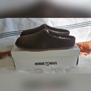 Men's Minnetonka Taylor Slippers Chocolate